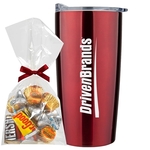 20 oz stainless steel straight tumbler with Chocolate