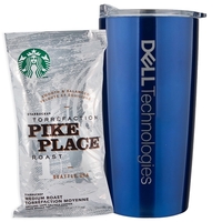 20 oz stainless steel straight tumbler with Starbucks Pike Place Ground......