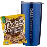 20 oz stainless steel straight tumbler with Linden's Cookies... from ASI...