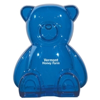 Plastic bear bank with removable bottom plug for coin retrieval.... from ASI...