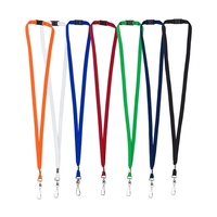 3/4" or 3/8" thick 18" polyester lanyard with metal swivel clip.... from ASI...