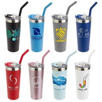 Stainless Steel Double-wall Tumbler with Straw... from ASI 36730 Ariel...