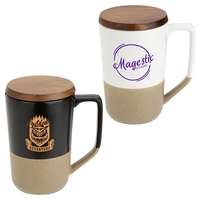 15 oz Ceramic Mug with Wood Lid... from ASI 36730 Ariel Premium Supply Inc