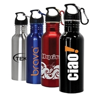 22 oz stainless steel sports bottle. 1 3/4" wide mouth. Includes... from ASI...