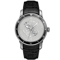 Challenger Medallion Men's Silver w/ Leather Watch 42.2mm