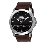 Intrigue Medallion Men's Silver w/ Leather Watch 44mm
