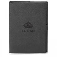 This chic, soft cover diamond-textured genuine leather journal has it all!......