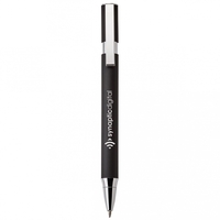 Aluminum push-action pen with oval shaped barrelPACKAGING P100 - Black...