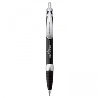 Plastic push-action pen with customized double-sided imprint on a retractable...