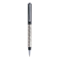 Twist action ballpoint pen with lacquered coat and sculptured etching on......
