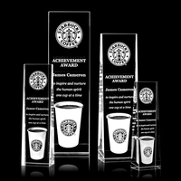 This tall optical crystal tower award wedges up from the bottom... from ASI...