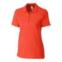 Women's polo with short sleeves, rib-knit collar, three-button placket,...