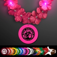 Light Up Pink Lei with Medallion