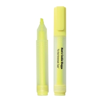 Rectangular highlighter with frosted barrel and yellow chisel tip, yellow...