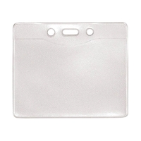 Horizontal top load clear badge holder with slot / chain holes.... from ASI...
