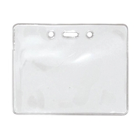 3.80" x 3" clear vinyl badge holders with attachment slot. Sold... from ASI...
