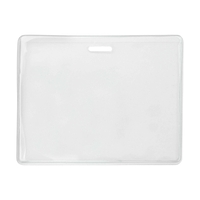 3.91" x 3.06" clear vinyl horizontal badge holder with attachment slot.......