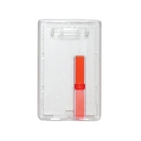 2.28" x 3.6" frosted polycarbonate badge holder with red slide extractor.......