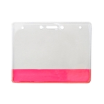 Horizontal Clear Vinyl Badge Holder with Colored Bar (Blank)