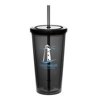 20 oz. acrylic tumbler with double wall construction with snap-tight lid......