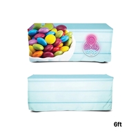 6' fitted table cover with sewn corners, 300D polyester construction, PVC......
