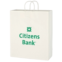 16" x 19" shopping bag made from white Kraft paper.... from ASI 61125 Hit...