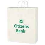 Kraft Paper White Shopping Bag - 16" x 19"