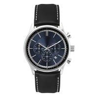 Men's chronograph watch with blue sunray dial, 34mm silver stainless steel......