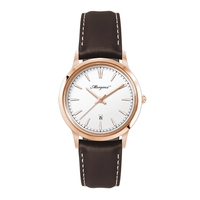 22MM STEEL ROSE GOLD CASE, 3 HAND MVMT, WHITE DIAL...