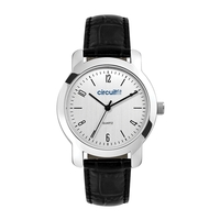 Fashionable men's watch with a 38mm or 27mm polished silver metal... from ASI...