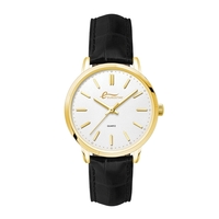 Ladies wristwatch with 30.5mm gold metal case and brown crocodile pattern......