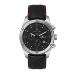 42MM STEEL MATTE SILVER CASE, CHRONOGRAPH MVMT, BL...