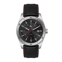42MM STEEL MATTE SILVER CASE, 3 HAND MVMT, BLACK D...... from ASI 67866...