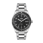 41MM STEEL SILVER CASE, 3 HAND MVMT, BLACK DIAL, D...