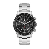Stylish chronograph watch for men and women with a 44mm brushed... from ASI...