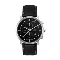 Classic watch featuring sleek 44mm brushed silver and black stainless...