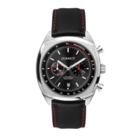 Stunning chronograph watch with 42mm brushed and polished black stainless...