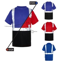 Non-ANSI multi-color short sleeve safety t-shirt with black bottom.... from...