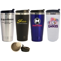 16 Oz. Double wall stainless steel mug with screw on lid.... from ASI 36988...