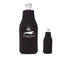 Zipper Beer Bottle Cooler (2 Color Imprint)