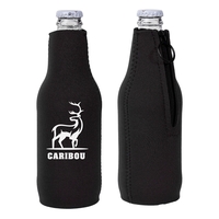 Neoprene Zipper Beer Bottle Cooler (1 Color Imprint)