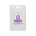 Vertical Clear Vinyl Badge Holder (1 Color Imprint)