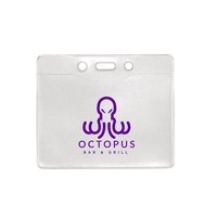 4.30" x 3.56" clear vinyl horizontal badge holder with slot and... from ASI...