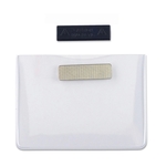 Horizontal Clear Vinyl Badge Holder (1 Color Imprint)
