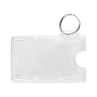 3.5" x 2.13" frosted plastic card sleeve with thumb notch release... from ASI...