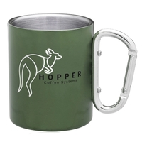 10 oz. stainless steel mug with carabiner clip handle.... from ASI 62088...