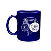 3.1" x 3.75" ceramic glossy 11-ounce mug with curved handle.... from ASI...