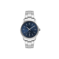 Women's watch with chic 33mm metal case encircling a blue sunray... from ASI...