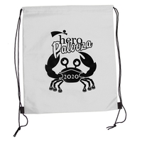 4.5" x 17.5" 80GSM non-woven polypropylene Wanderlust backpack dual drawcords...