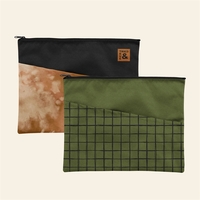 Large document pouch with a zippered closure and diagonal pocket on... from...